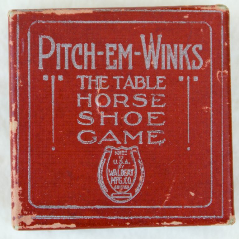 Tucker Tw ID • WAL-01c3 — publisher • Walbert Mfg. Co., Chicago — title • PITCH-EM-WINKS THE TABLE HORSE SHOE GAME