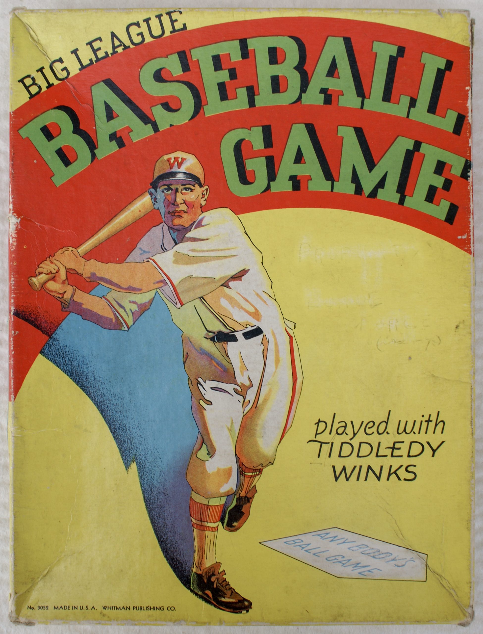Tucker Tw ID • WHI-01 — publisher • Whitman — title • BIG LEAGUE BASEBALL GAME - played with TIDDLEDY WINKS