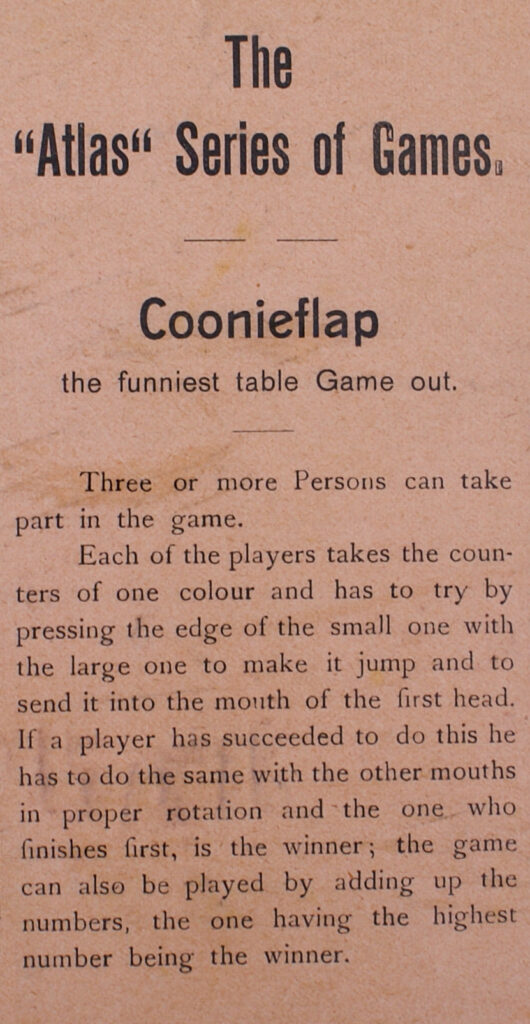 Tucker Tw ID • ATS-01c1 — publisher • "Atlas" Series of Games (England — title • COONIEFLAP