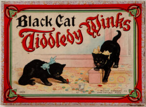 Tucker Tw ID • BRA-85c1 — AGPI ID • G-35101c1 — publisher • Milton Bradley Co., Springfield, — title • Black Cat Tiddledy Winks — notes • Publisher catalog number: 4629. — keywords • game, game cover, gc-image