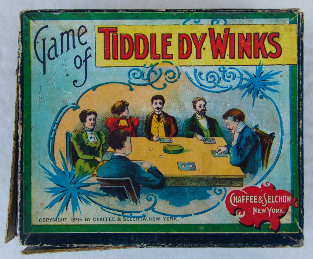 Tucker Tw ID • CHS-01c1 — publisher • Chaffee & Selchow — title • GAME OF TIDDLE DY WINKS