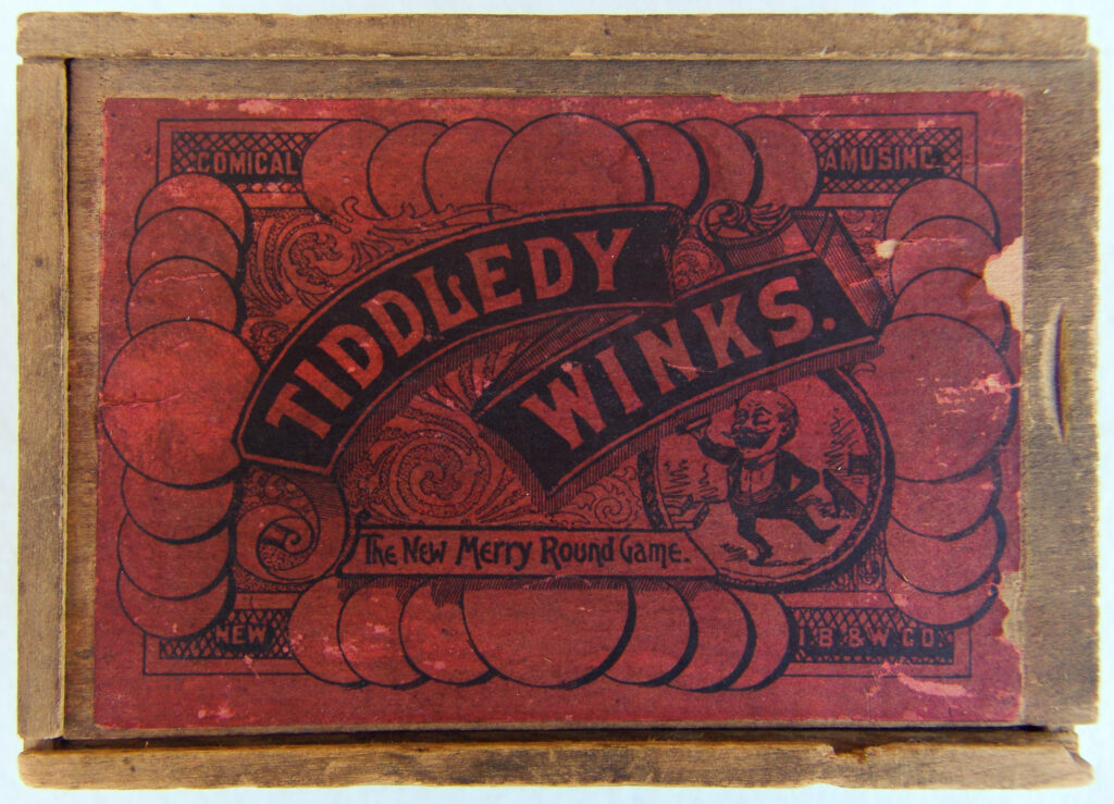 Tucker Tw ID • IBW-01c4 — AGPI ID • G-29864c4 — publisher • I.B. & W. Co. — title • TIDDLEDY WINKS - The New Merry Round Game. - COMICAL - AMUSING - NEW - I.B. & W. CO. — notes • Publisher catalog number 1 (on rules). — keywords • game, game cover, gc-image
