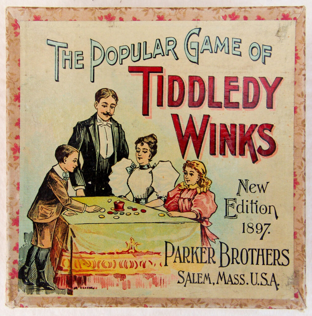 Tucker Tw ID • PBR-16v3c1 — publisher • Parker Brothers (Salem, Massachu — title • THE POPULAR GAME OF TIDDLEDY WINKS - New Edition 1897.