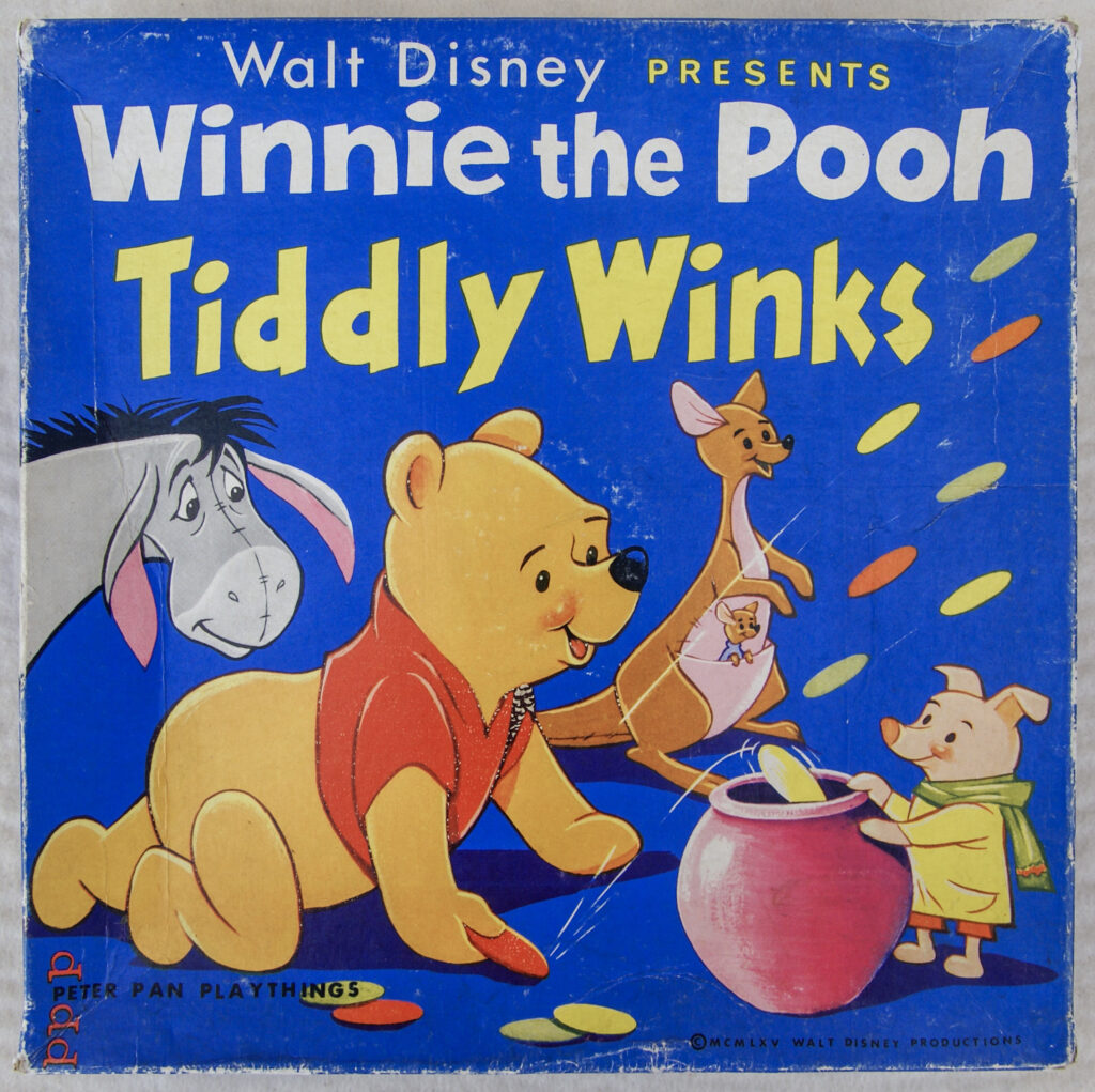 Tucker Tw ID • PET-05c1 — AGPI ID • G-30583c1 — publisher • Peter Pan Playthings — title • Walt Disney PRESENTS Winnie the Pooh Tiddly Winks — notes • © 1965 Walt Disney Productions..