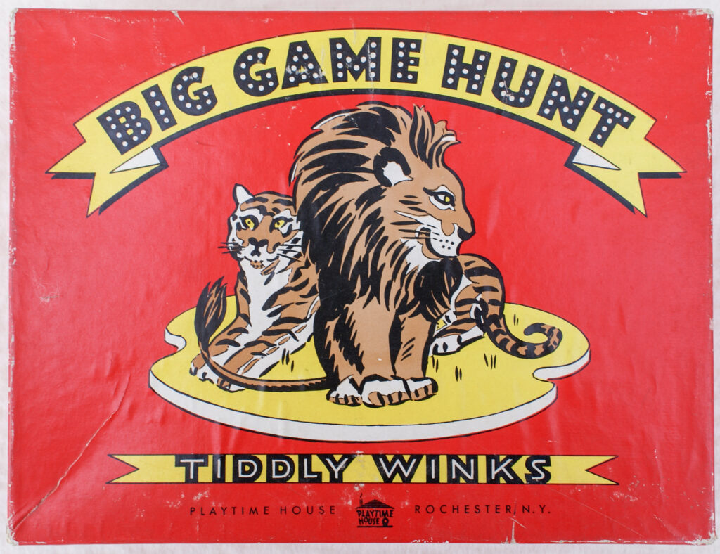 Tucker Tw ID • PLH-02c1 — AGPI ID • G-30090c1 — publisher • Playtime House (Rochester, New Y — title • BIG GAME HUNT TIDDLYWINKS — notes • Publisher catalog number: G-74.