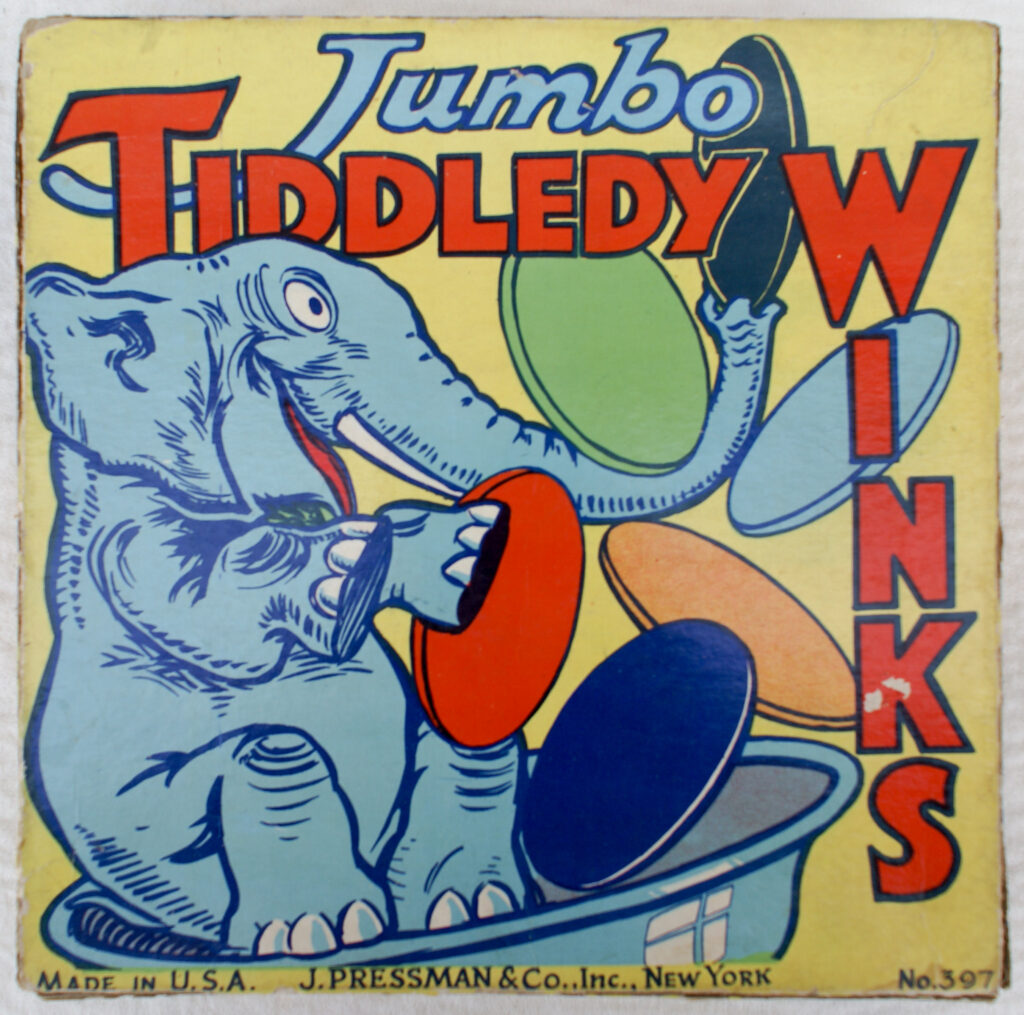 Tucker Tw ID • PRE-01c1 — AGPI ID • G-29945c1 — publisher • J. Pressman & Co., Inc. — title • Jumbo TIDDLEDY WINKS — notes • Publisher catalog number: 397 — keywords • game, game cover, gc-image