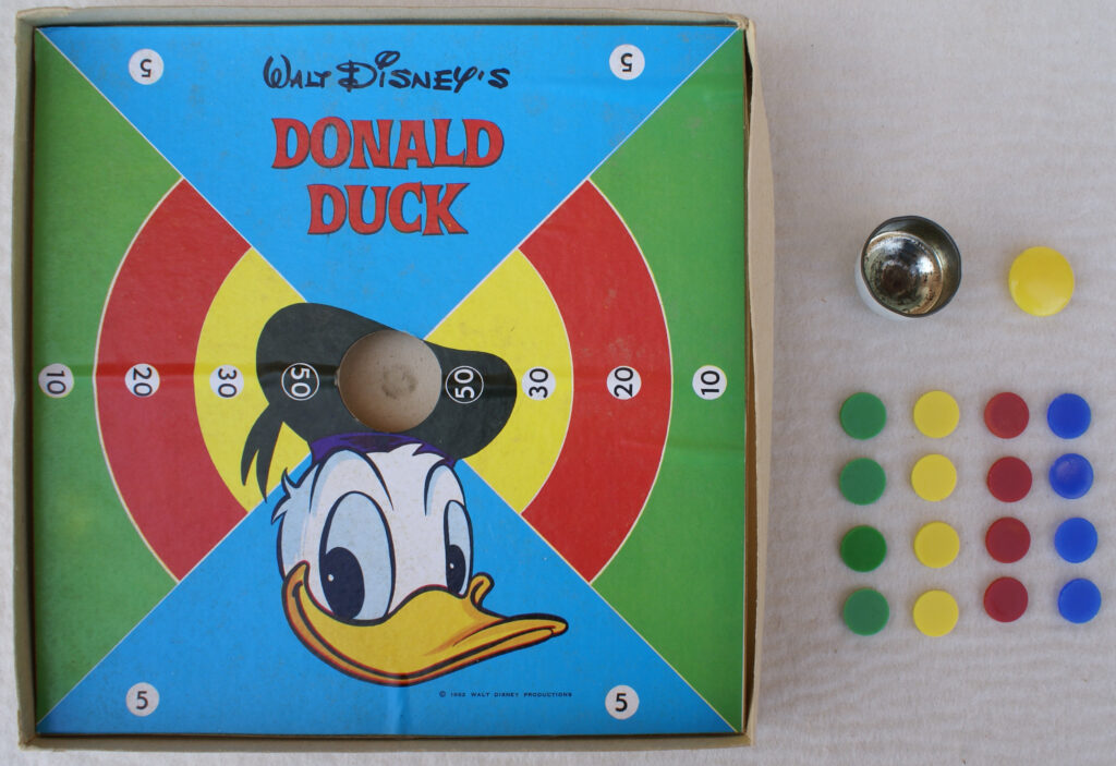 Tucker Tw ID • WOR-01c1 — AGPI ID • G-30755 — publisher • World Games Co. Ltd (Auckland, N — title • Walt Disney's DONALD DUCK TIDDLY WINKS — notes • © 1962.
